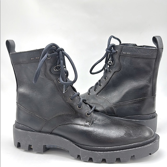 Coach City Sole Boot black leather rustic men’s boots size 11.5 D - Picture 1 of 5